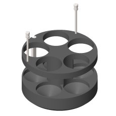 RE 590, 4 Adapters for 20 tubes of 85 ml HS in 1000 ml 4 Adapters for 20 tubes of 85 ml HS in 1000 ml