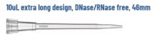 UFPT 0.1 to 20 µL, filter tips, DNase/RNase free, sterile, extra long design (46mm), rack pack