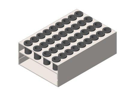 RE 584, 4 Adapters for 144 microtubes of 0,5-0,6 ml. on microplates buckets
