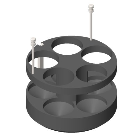 RE 590, 4 Adapters for 20 tubes of 85 ml HS in 1000 ml
